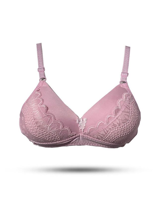 Pink Colored Bra with Lace Detailing